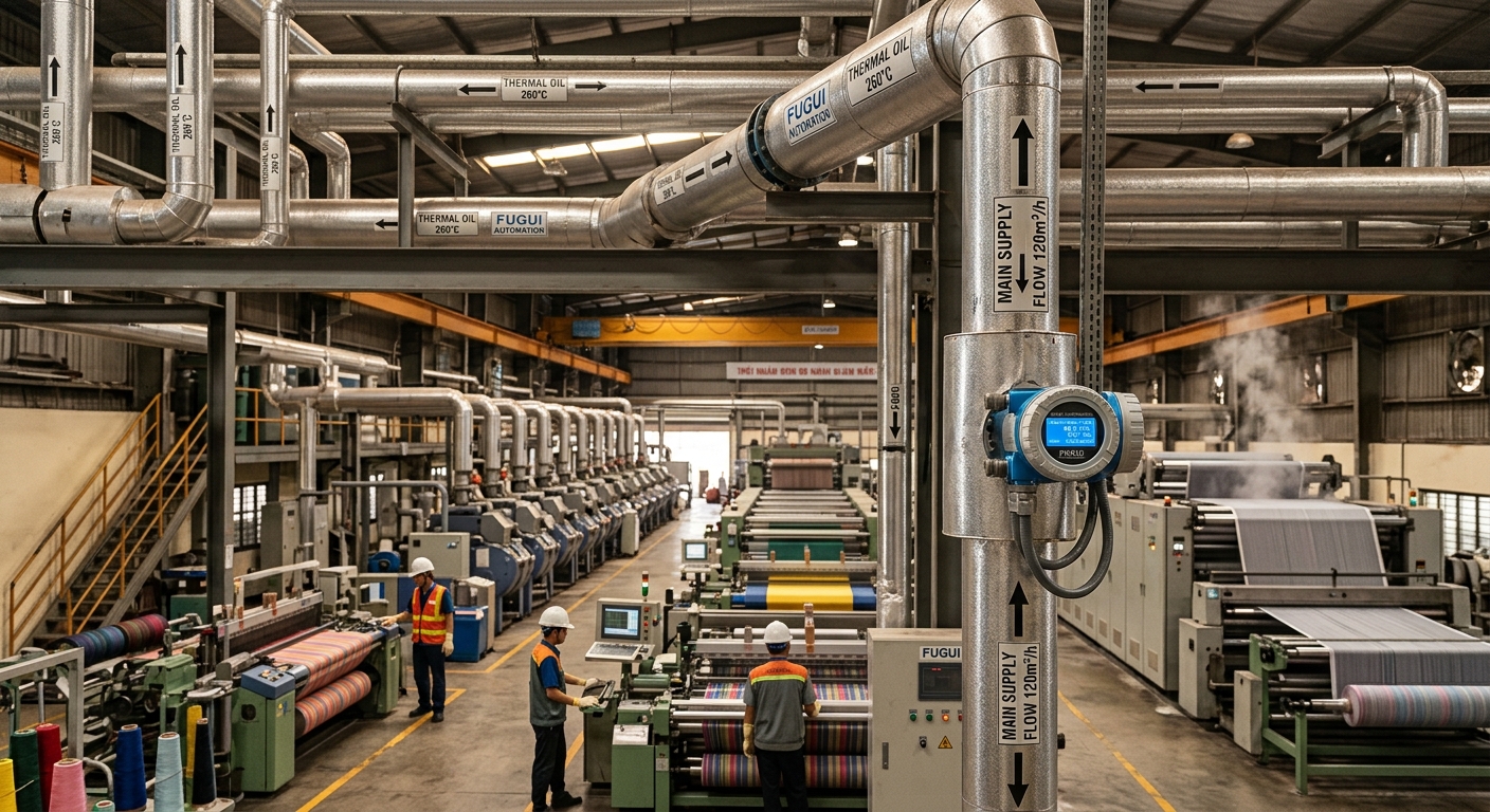 Discover how Endress+Hauser Prowirl F 200 vortex flowmeters optimize thermal oil systems in textile plants. Contact FUGUI Automation for fast quotes.