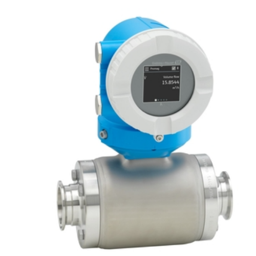 Promag H 10 5HBB02 compact hygienic mag meter with blue transmitter housing and LCD screen