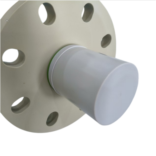 Prosonic FMU42 non-contact ultrasonic level transmitter and open channel flow meter sensor mounted on storage tank