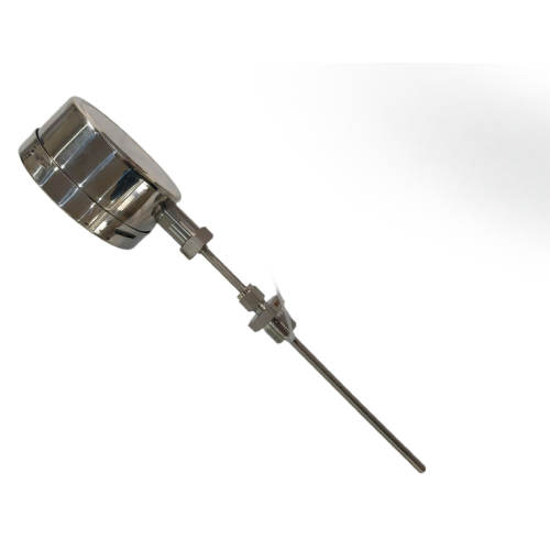 Radial mount industrial bimetallic thermometer with stainless steel case for process temperature measurement