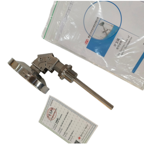 Every-angle adjustable bimetallic thermometer with stainless steel swivel joint for flexible view reading