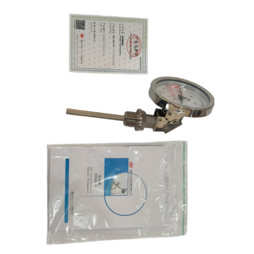 Every-angle adjustable bimetallic thermometer with stainless steel swivel joint for flexible view reading
