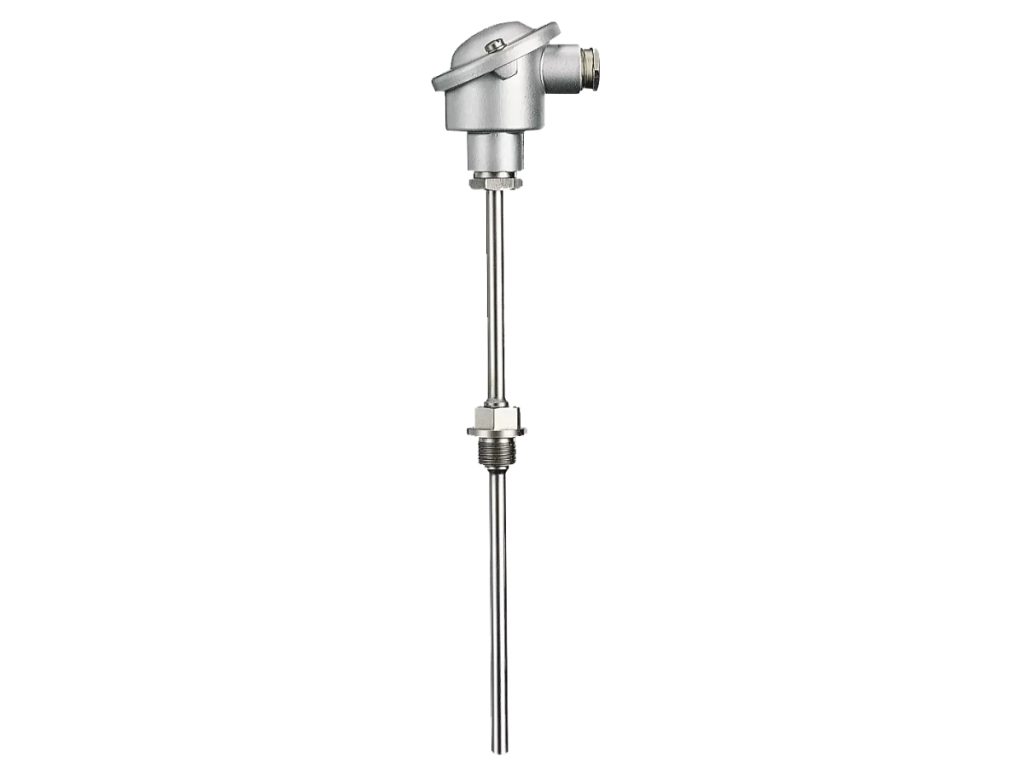JUMO screw-in thermocouple with terminal head form B for industrial temperature measurement